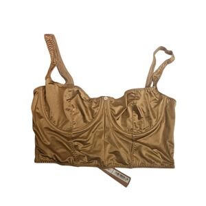 NWT SKIMS Stretch Satin Corset Top Gold Champagne Women's‎ Size L Large Bustier